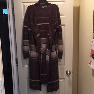 Cashmere and wool long cardigan sweater